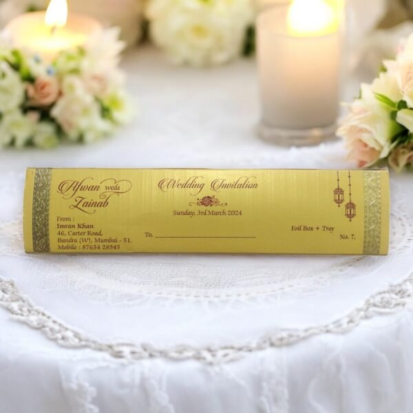 Aarambh Lakhota Style Scroll Wedding Card With Scroll Box and Tray Navy Blue