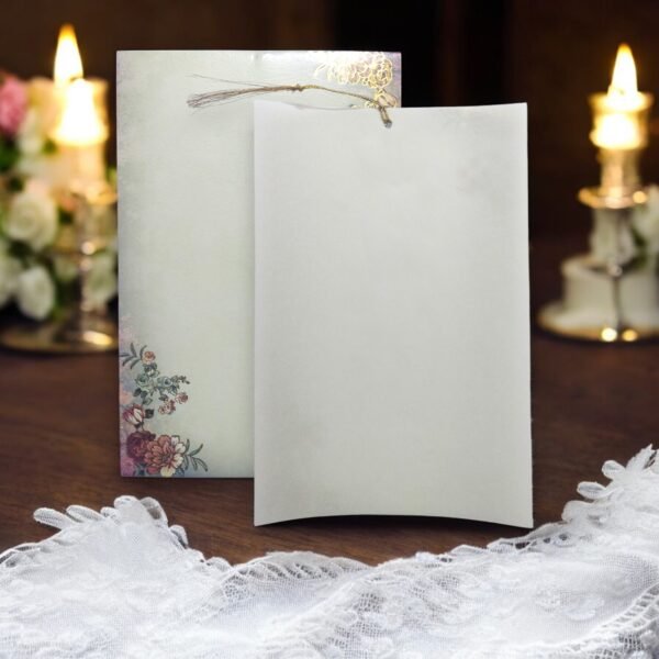 Aarambh Floral Single Page Christian Wedding Invitation Card Green