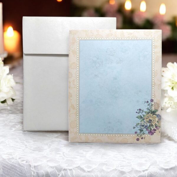 Aarambh Floral Single Fold Premium Hindu Wedding Invitation Card Multicolour