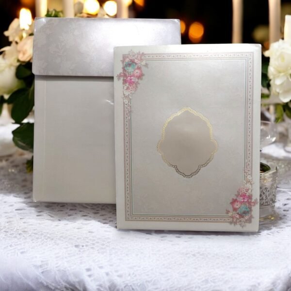 Aarambh Floral Single Fold Premium Wedding Invitation Card Multicolour