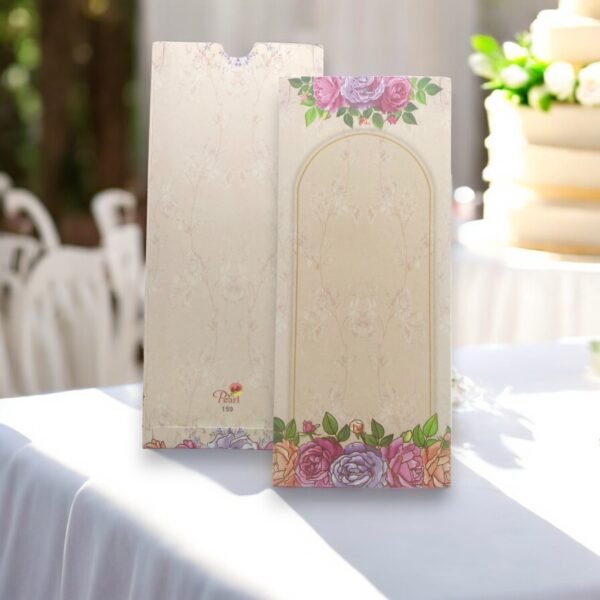 Aarambh Floral Single Page Christian Wedding Invitation Card Peach
