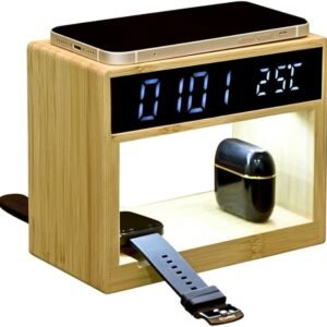 Wangari Cypress 6-in-1 Bamboo Wireless Charging Station