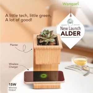 Wangari Alder 15W Wireless Charger With Planter