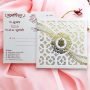 Aarambh Laser Cut 2 Fold Wedding Card in Golden White