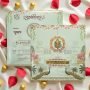 Aarambh Floral 2 Fold Laser Cut Marathi Lagna Patrika With Acrylic Lord Ganesha and Couple Name – Cyan