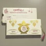 Aarambh Floral Laser Cut 3 Fold Marathi Wedding Invitation Card in Cream