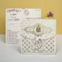 Aarambh Laser Cut Dulha Dulhan 2 Fold Marriage Invitation Card With Acrylic Ganesha in White