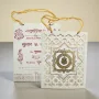 Aarambh Laser Cut 2 Fold Marriage Invitation Card With Acrylic Ganapati in White